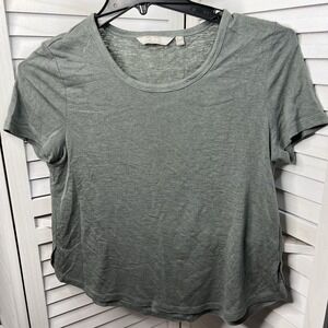 Athleta‎ Short Sleeve T-Shirt Green Modal Blend Women's Size Medium Petite